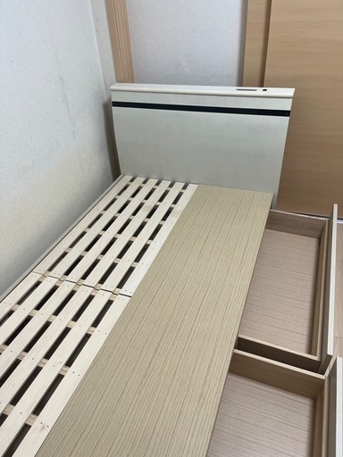 スノコ板引き出し付きタイプシングルベット