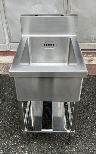 業務用 1槽シンク 幅450×奥600×高さ780+150(mm) BG付き バックガード付き 一層シンク 一層 1層 一槽 厨房機材 厨房機器 店舗用品 大阪