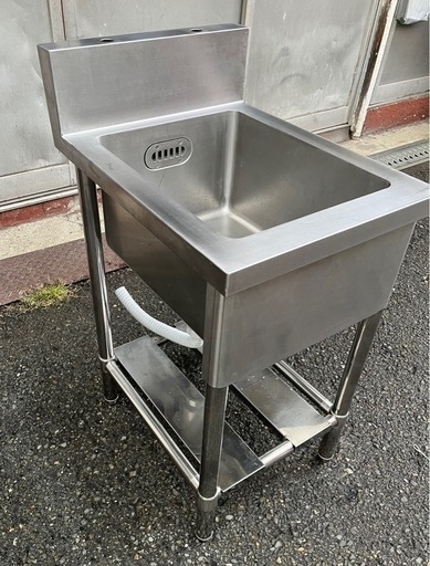 業務用 1槽シンク 幅450×奥600×高さ780+150(mm) BG付き バックガード付き 一層シンク 一層 1層 一槽 厨房機材