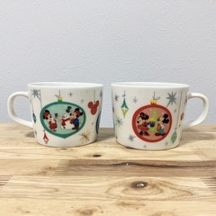 Disney ミッキー&ミニー クリスマス柄マグカップ2個セット...