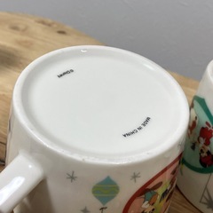 Disney ミッキー&ミニー クリスマス柄マグカップ2個セット ペアマグカップの画像