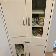 ミニ食器棚　ホワイト