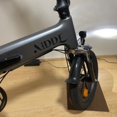 AiDDE 電動アシスト折りたたみ式自転車「ブルー」の画像
