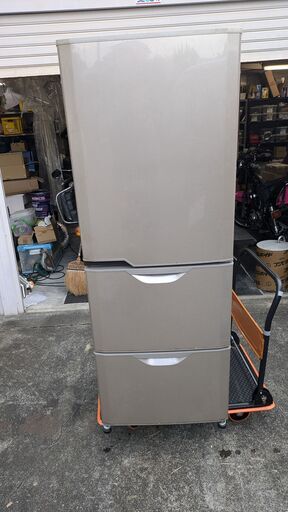 【MITSUBISHI】 三菱 3ドア 冷凍冷蔵庫 容量331L 冷凍室64L 冷蔵庫267L MR-CU33P-C 2009年製