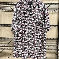 ステューシー　stussy 総柄　半袖　シャツ　パープル
