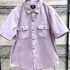 ステューシー　stussy 半袖　ワークシャツ　パープル