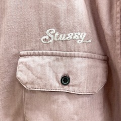 ステューシー　stussy 半袖　ワークシャツ　パープルの画像