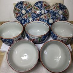 食器 有田焼 紀窯 蓋付 湯呑み 5客セット 昭和レトロ 金彩 梅花柄 蓋茶碗 陶器の画像