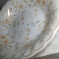 食器 華浪漫 HANAROMAN オートミール皿 5枚セット 輪花皿 ボウル皿 小鉢 深皿 レトロ 洋食器 ヴィンテージ 花柄 白磁の画像