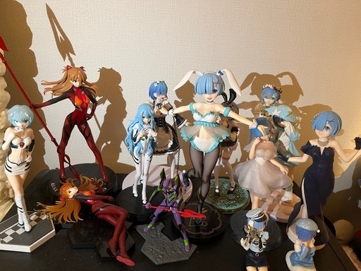 リゼロ　レムりん　エヴァンゲリオン　綾波レイ　アスカ　　フィギュアセット