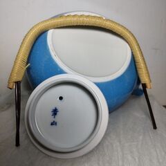 食器 美品 未使用 幸山窯 有田焼 トルコブルー 急須 と 湯呑み 5客セット 木箱付 急須 湯呑み 茶器 茶道具 茶器揃 土瓶の画像