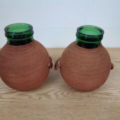 ガラス製 編みカバー 球体 花瓶 花器 フラワーベース 置物 2...