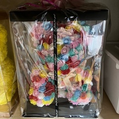 クマ　薔薇の花束