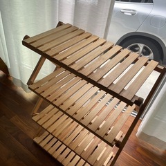 【現在お話し中につき募集終了します】折り畳める木製の棚の画像