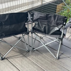 キャプテンスタッグ ミニキャンプ椅子2脚セット 黒の画像