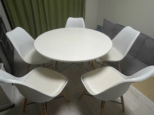 [お取引中]5人用ダイニング丸テーブルセット