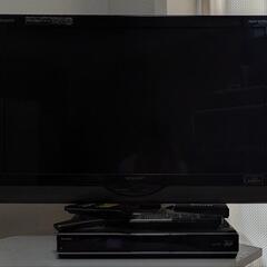 SHARP 32型テレビ＆Blu-rayレコーダーセット(ケーブル付き)の画像