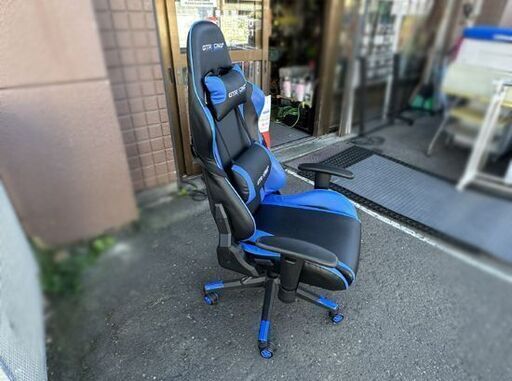 GTRACING ゲーミングチェア GT002 ブルー オフィスチェア リクライニング 多機能 パソコンチェア 事務椅子 ゲーム用チェ