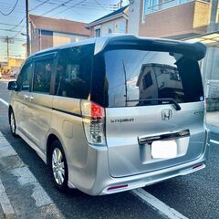 ステップワゴン　スパーダZ　Ｈ22　車検7/8　走行103000Ｋ　社外ＨＤＤナビ＆フルセグＴＶ　カラーバックカメラ　前後ドラレコ　両側パワースライドドア　純正エアロ　16ＡＷ　8人乗りの画像