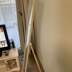 姿見 木枠 白 オシャレ‪☆の画像