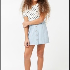 FOREVER21 Girls デニム ボタン スカート 新品 1点の画像