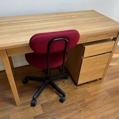 【無印良品】学習机・キャビネット・椅子のセット 無印良品】学習机・キャビネット・椅子のセット