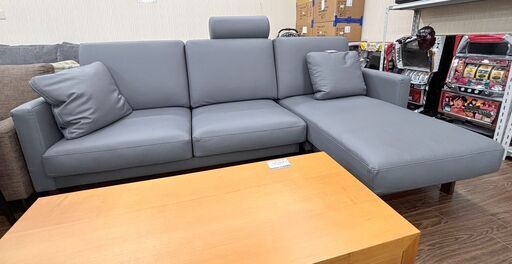 札幌 東区 blocco/ブロッコ L字ソファ (約)幅240×奥行150×高さ90cm ブルー系 ３人掛け 家具 リビング 北海道 オーダーソファ 高品質 オリジナルソファ