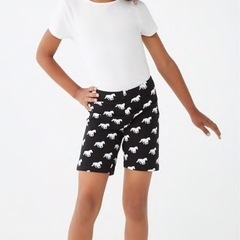 FOREVER21 Boys 馬柄 ショートパンツ ブラック 新品 1点の画像