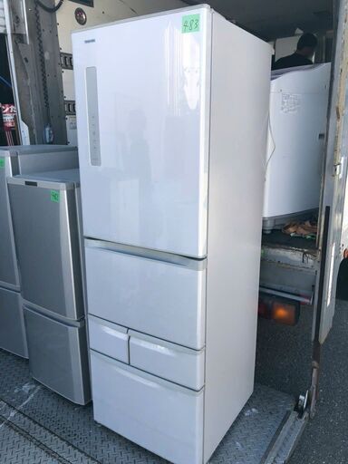 配送設置無料✨483　東芝 TOSHIBA VEGETA(ベジータ) 冷凍冷蔵庫 (426L・右開き） 5ドア ブライトシルバー GR-G43G(SS)