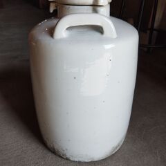 レトロ 陶器 酒樽 醤油樽 甕 かめ オブジェ 置物　/TJ-2012 1Fの画像
