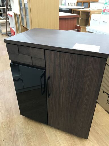 ★ジモティ割あり★  レンジ台 ダークブラウン H85×W71×D45 クリーニング済み KJ6211