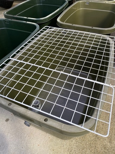 メダカ　飼育用　タライ　62L 60L セット　オーバーフロー加工　スチールネット
