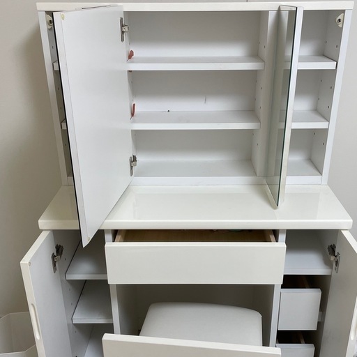 大塚家具 ドレッサー 白 三面鏡