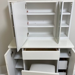 大塚家具 ドレッサー 白 三面鏡