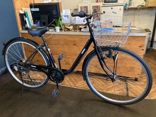 【前後タイヤ・後輪チューブ新品！】ダイナモライト　6段変速　27インチ自転車　ブラック