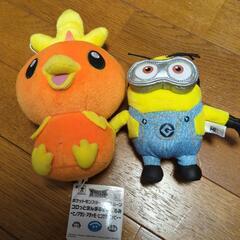 アチャモとミニオンのぬいぐるみ