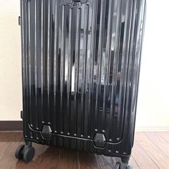 キャリーケース スーツケース M 60L4～6泊 拡張機能 USBポート付き 静音 黒の画像