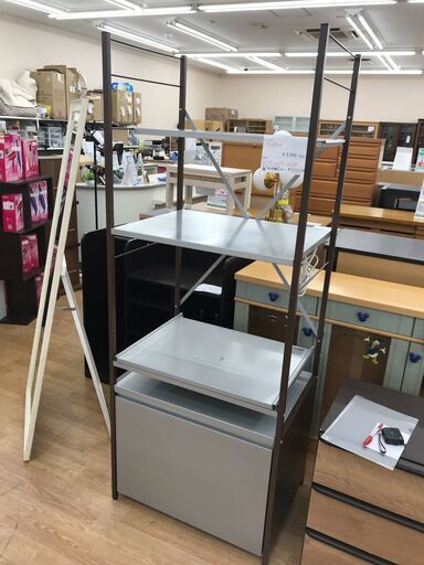 ★ジモティ割あり★  レンジ台  H176×W69×D49 クリーニング済み KJ6218