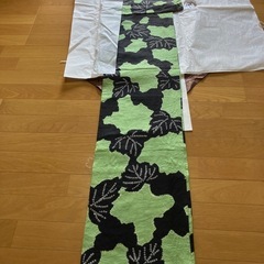 リメイク　端切れに！お古の着物【黒×黄緑】