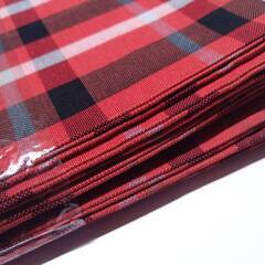 半幅帯　細帯　赤　チェック　小柄　細め　アンティーク　レトロ　短め　キッズ　こどもの画像