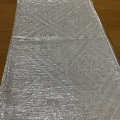 リメイク　端切れに！お古の帯【白×シルバー】