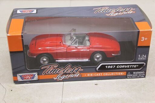 1967 シボレー コルベット レッド - Motormax - 1/24スケール ダイキャストモデル トイカー (P1851txY)
