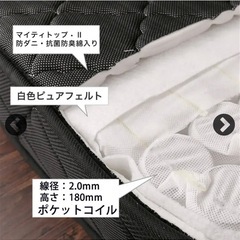 引取限定 neruco ネルコンシェルジュポケットコイルマットレス シングル 厚さ20cm 抗菌防臭 防ダニの画像