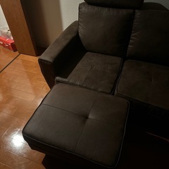 美品　3pソファー　オットマン付きの画像