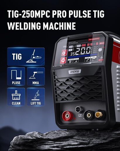 溶接機 TIG溶接機 TIG/アーク溶接/CLEAN/パルス LEDスクリーン インバーター直流溶接機 TIG-250MPC