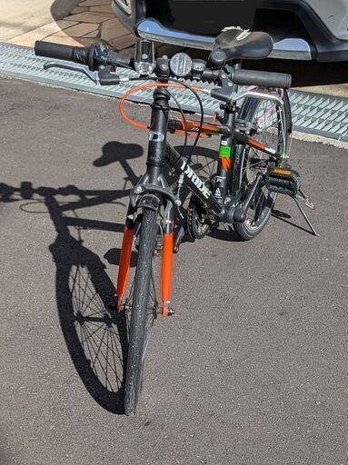 子ども用自転車20インチ6段変速黒＋オレンジアサヒASAHIドライド