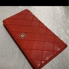 シャネルCHANEL ワイルドステッチ 長財布　赤色 ココマーク...