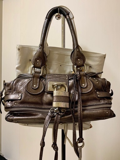 【おまけあり】【Chloé】【Chloe クロエ パディントン 白 バッグ】【希少二重底】【ブラン?ブランシェ?】