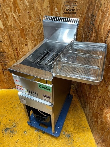 C(6664)マルゼン ガスフライヤー MARUZEN MGF-13K 21年製 W325D1015H615BG220 フライヤー 厨房機器 業務用 店舗 都市ガス 一槽式 中古品