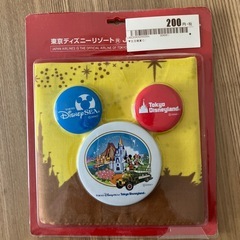 ミッキー　バンダナ　缶バッジセット